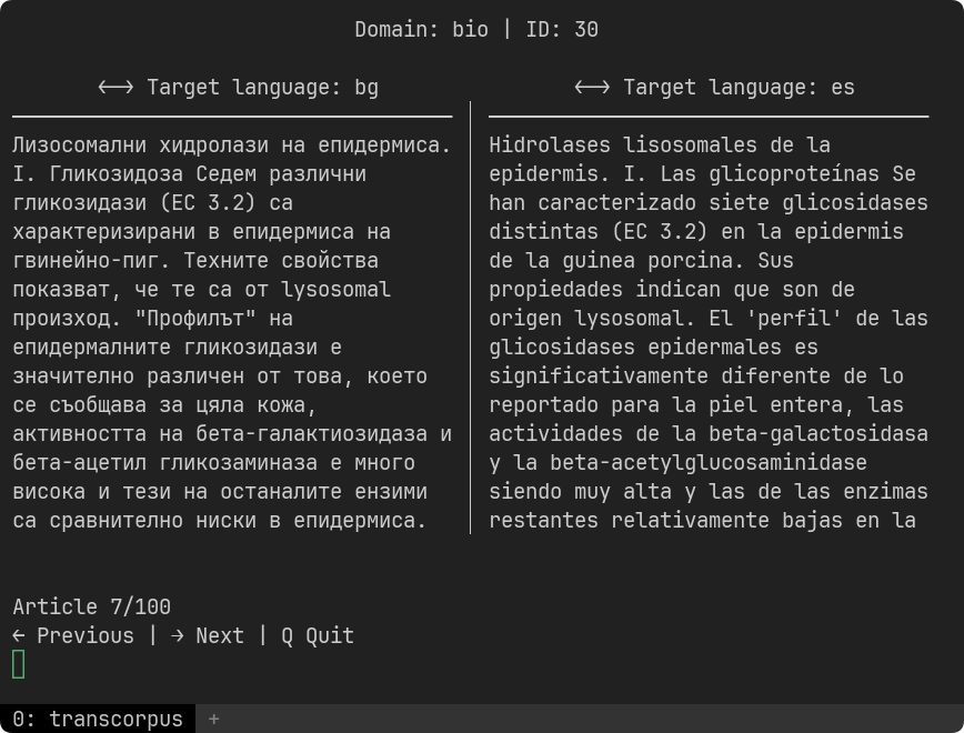 Example of two languages next to each other